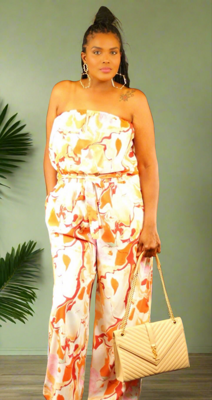 Tropical floral jumpsuit (plus size)