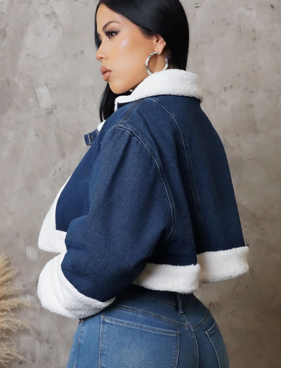 Denim crop jacket