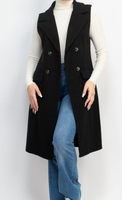 Double breasted trench vest