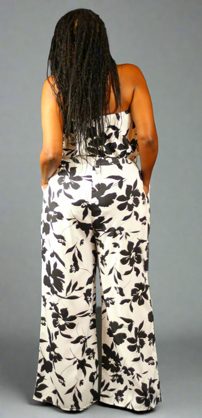 Tropical floral jumpsuit (plus size)